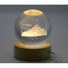 3D İstanbul Temalı Kristal Cam Küre Led Lamba Model 1