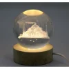 3D İstanbul Temalı Kristal Cam Küre Led Lamba Model 2