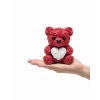 3D Kalp Ayıcık 10 cm Gül Detaylı Dekoratif Hediye Obje