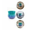 3D Kıvrımlı Mavi Vazo Modern Dekoratif Şık Ev Aksesuarı