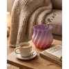 3D Kıvrımlı Pembe Lila Vazo Modern Dekoratif Şık Ev Aksesuarı