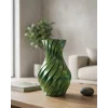3D Spiral Yeşil Vazo Modern Tasarım Dekoratif Ev Aksesuarı