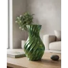 3D Spiral Yeşil Vazo Modern Tasarım Dekoratif Ev Aksesuarı