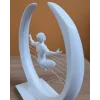 3D Zen Heykeli Modern Ay Tasarımlı Meditasyon Biblosu