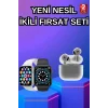 3.Nesil TWS Bluetooth Kulaklık ve Dokunmatik Ekran Akıllı Saat Sesli Görüşme