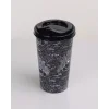 4 Adet Kahve Bardağı - Kapaklı Desenli 400ML