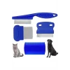 4lü Bit Pire Tarağı Set Kedi Köpek Evcil Hayvan Tüy Toplayıcı Mavi