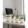 4’lü 3D Beyaz Minimal Dekoratif Vazo Ayaklı Saksı Takımı