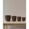 4’lü 3D Kahve Tonlu Ayaklı Saksı Seti Modern Dekoratif Vazo Takımı