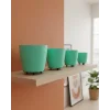 4’lü 3D Modern Yeşil Vazo Seti Dekoratif Ayaklı Saksı Takımı