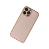 iPhone 13 Pro Max Kılıf Coco Deri Silikon Kapak - Pudra-(5796) - EMTHBA3670-7845