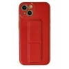iPhone 14 Kılıf Coco Deri Standlı Kapak - Kırmızı-(5796) - EMTHBA9089-9793