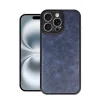 iPhone 16 Pro Max Kılıf Aras Deri Kapak - Lacivert-(5796) - EMTHBA1138-2793