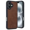 iPhone 16 Kılıf Aras Deri Kapak - Taba-(5796) - EMTHBA9609-3444