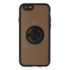 iPhone 6 Kılıf Montreal Yüzüklü Silikon Kapak - Siyah-(5796) - ESZAOC3965-5008
