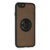 iPhone 6 Kılıf Montreal Yüzüklü Silikon Kapak - Siyah-(5796) - ESZAOC3965-5008