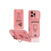 iPhone 16 Pro Kılıf Zuma Kartvizitli Yüzüklü Silikon - Pembe-(5796) - EMTHBA6524-3515