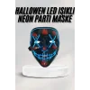 Led Işıklı Neon Maske Cadılar Bayramı Maskesi Korkunç Korku Maskesi