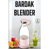 Bardak Blender Smoothie Meyve Sıkacağı Şarjlı Cam Taşınabilir
