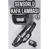 Kafa Lambası Kamp Lambası Sensörlü Şarjlı Ayarlanabilir