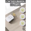 Led Lamba 3lü Uzaktan Kumandalı Yapışkanlı Beyaz Işık