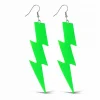 80’ler 9039lar Retro Neon Yeşil Şimşek Küpe 10 Cm