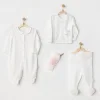 AC24501 Petit Love Newborn Tüllü 4 Parça Set Ekru