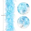 Açık Mavi Renk Kabarık Kalın Otriş Boa Tüy 6 cm Genişlik 180-200 cm Uzunluk