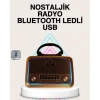 Ahşap Nostaljik Radyo Bluetooth USB SD Kart Destekli