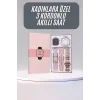 Akıllı Saat 3 Kordonlu Ve Aksesuarlı Bayanlar Için Şık Rose renk
