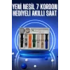 Akıllı Saat 7 Kordon Hediyeli Takvim Alarm Nabız Ölçer Bildirim Görme Sesli Görüşme