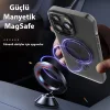 ALLY iPhone 14 Plus İçin Magsafe Uyumlu Standlı Manyetik Silikon Kılıf-(5775)