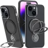 ALLY iPhone 15 İçin Magsafe Uyumlu Standlı Manyetik Silikon Kılıf-(5775)