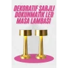 Altın Rengi Masa ve Gece Lambası Dokunmatik Şarjlı Masa Lambası