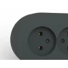 Antrasit Renk Çiftli Sıva Üstü Topraklı Elektrik Priz