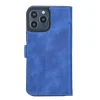 Apple iPhone 13 Pro Max Uyumlu Deri Cüzdanlı Kılıf Okyanus Mavi