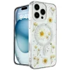 Apple İphone 16 Pro Max Kılıf Daisy Simli Magsafe Kapak - Gümüş
