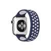 Apple Watch 38mm Ayarlı Delikli Silikon Kordon - Lacivert-beyaz