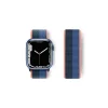 Apple Watch 38mm Hasırlı Cırtcırtlı Kordon (saat Değildir) - Siyah-mavi