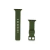 Apple Watch 38mm Kr408 Çizgili Silikon Kordon - Koyu Yeşil