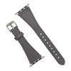 Apple Watch Uyumlu Deri Kordon 42-44-45mm Slim RST9 Gri