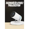 Ayaklı Projeksiyon Taşınabilir Mini Projektör Sinema Projektörü Android