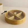 Bambu 4 Bölmeli Kapaklı Servis Sunum Kutusu 22 cm