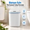 Banyo İçin 20 Litre Temassız Sensörlü Çöp Kovası Beyaz