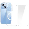 Baseus Crystal iPhone 14 6.1 Magsafe Silikon Kılıf + Tempered Ekran Koruyucu Set-(5775)