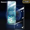 BASEUS Curved- Galaxy S20 Ultra Full Kaplama UV Tempered Cam Koruyucu 2Adet-(5775)