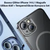 Baseus Glitter iPhone 14 6.1 Magsafe Silikon Kılıf + Tempered Ekran Koruyucu Set-(5775)