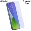 Baseus İPhone 12/12 PRO 6.1 0.3mm Antiblue Cam Ekran Koruyucu 2Adet-(5775)
