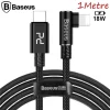 Baseus MVP Elbow Type-C to iPhone PD 18W Hızlı Şarj Usb Kablo 1metre-(5775)