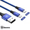 Baseus Rapid Series 2in1 İphone+ Micro Usb 3.0A Usb Kablo Şarj 120cm-(5775)